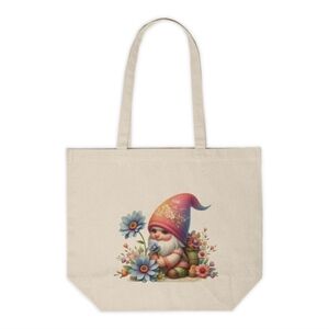 Spring Garden Gnome Custom Canvas Tote Bag